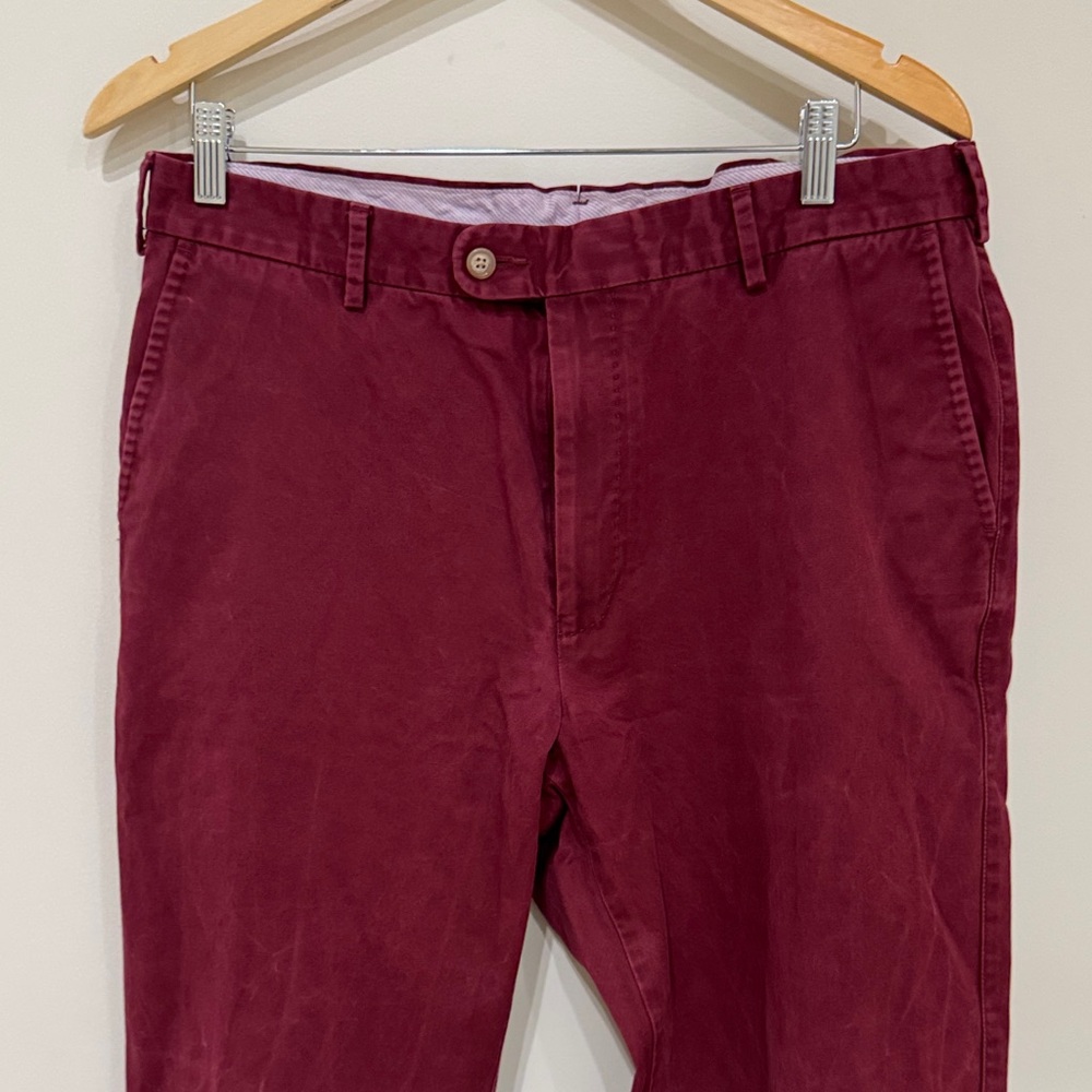 Peter Millar Men's Burgundy Chino Pants